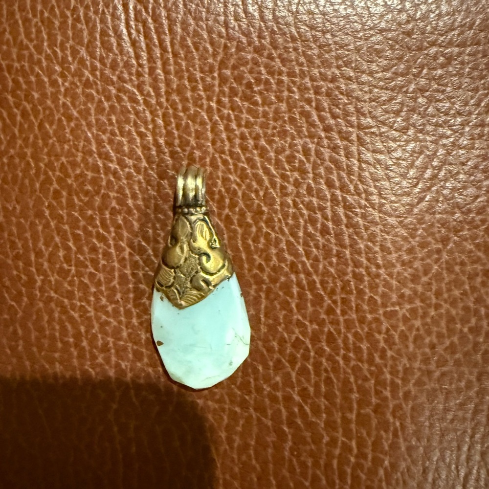 Gold and Blue Teardrop Pendant